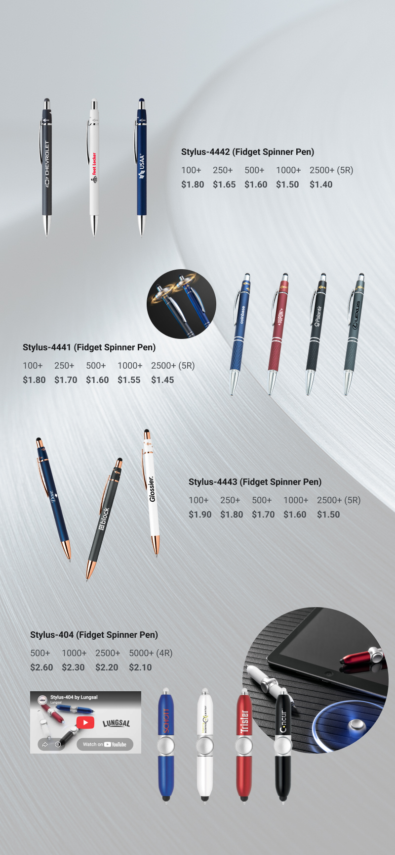 Lungsal's New Fidget Spinner Stylus Pens